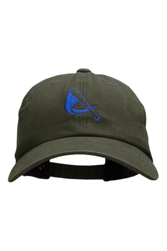 Bat Swing Logo Embroidered Unstructured Cotton Twill Cap - Olive OSFM