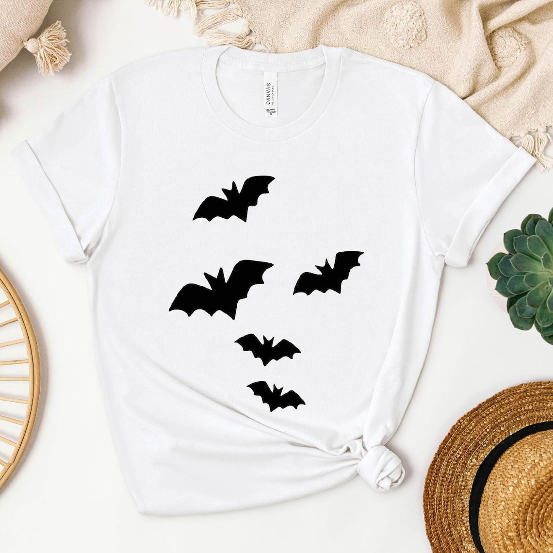 Bat T-Shirt Fall Crewneck, Spooky Season, Vampire Bats Tee - Walmart.com