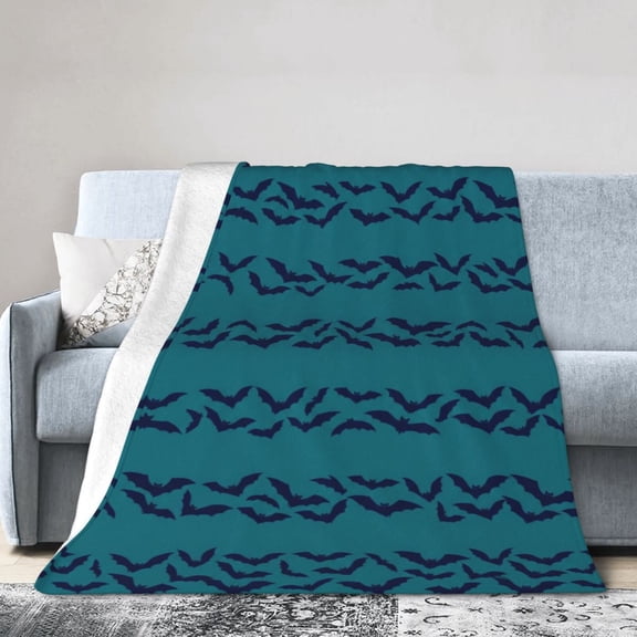 Bat Throw Blanket, Soft Cozy Flannel Blanket, Halloween Home Decor for Bedroom Couch Sofa, Office and Travel 50x40
