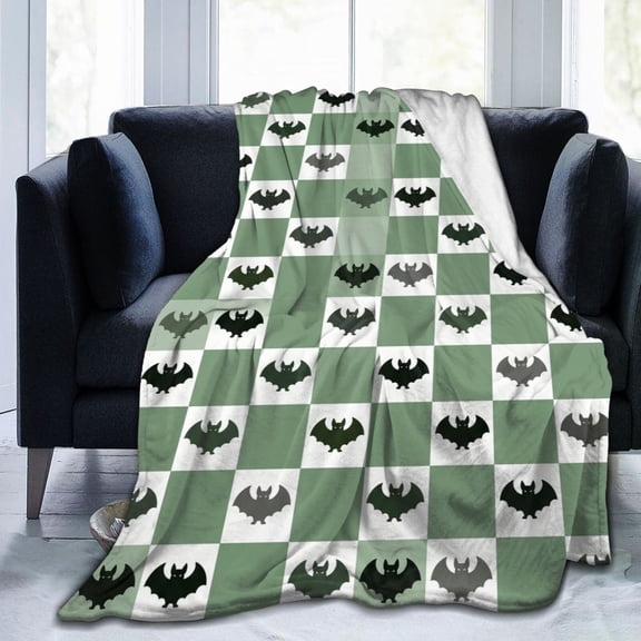 Bat Throw Blanket, Soft Cozy Flannel Blanket, Halloween Home Decor for Bedroom Couch Sofa, Office and Travel 50x40