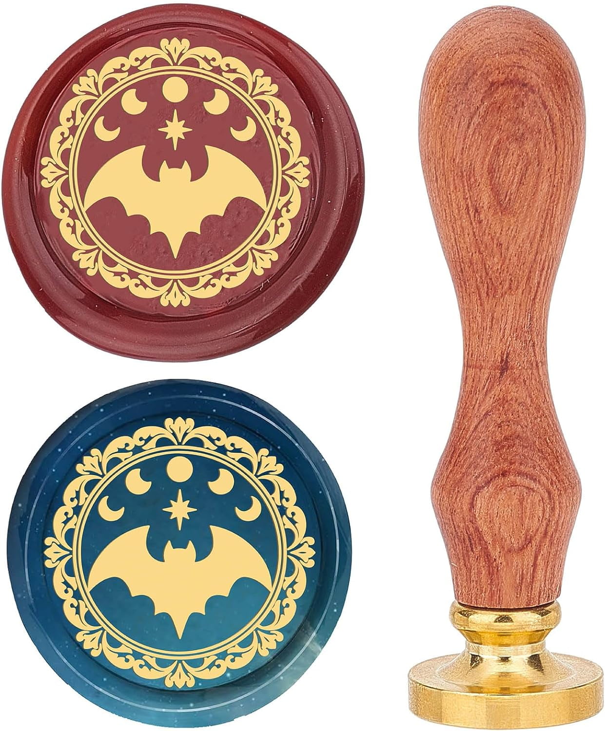 CRASPIRE Halloween Wax Seal Stamp Head - Bat & Tree 25mm Brass Stamp For Invitations & Cards