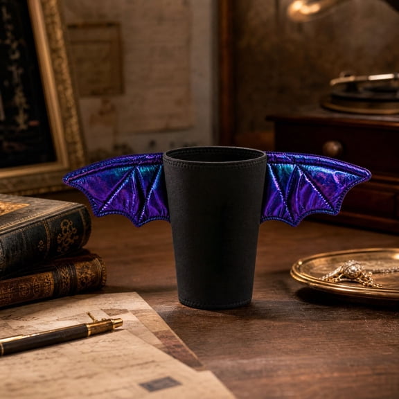 Bat Wing Cup Sleeve Insulated Reusable Coffee Tumbler Cover Gothic Halloween Drink Holder Holiday Party Gifts