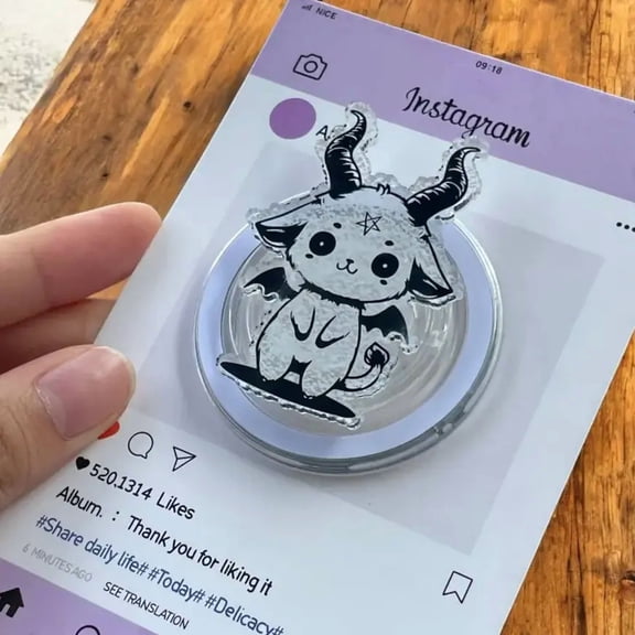 Bat Wing Goat Phone Grip, Magnetic Cartoon Character Grip, Magnetic Phone Holder