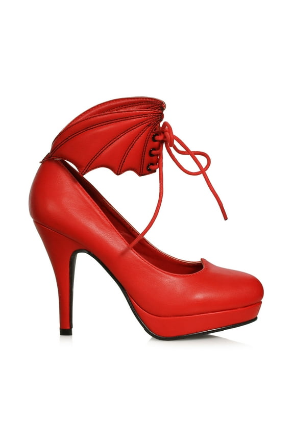 Bat Wing Red Womens Sexy Vampire 4" Heel Shoes size 6