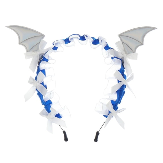 Bat Wing Ruffle Mesh Headband, Decorative Bow‑Accented Hair Band for Halloween, Themed Party, Photo Shoot Hair Accessory