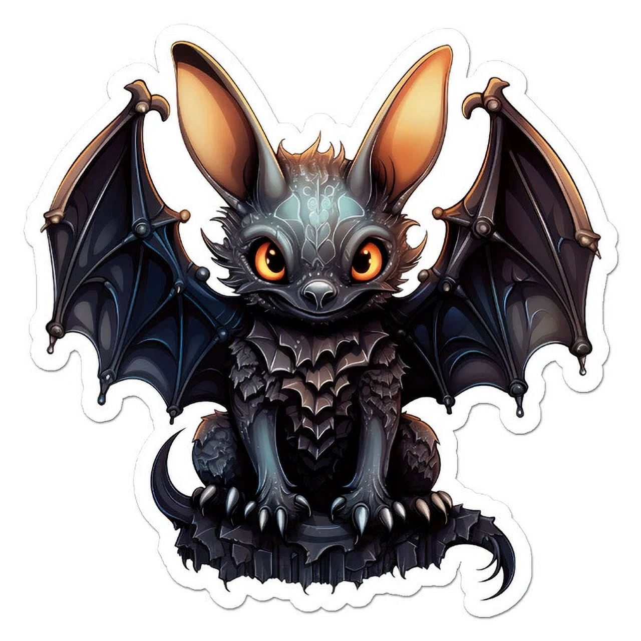 Bat Winged Black Dragon Sticker Indoor Outdoor Phone Decal Water Bottle ...