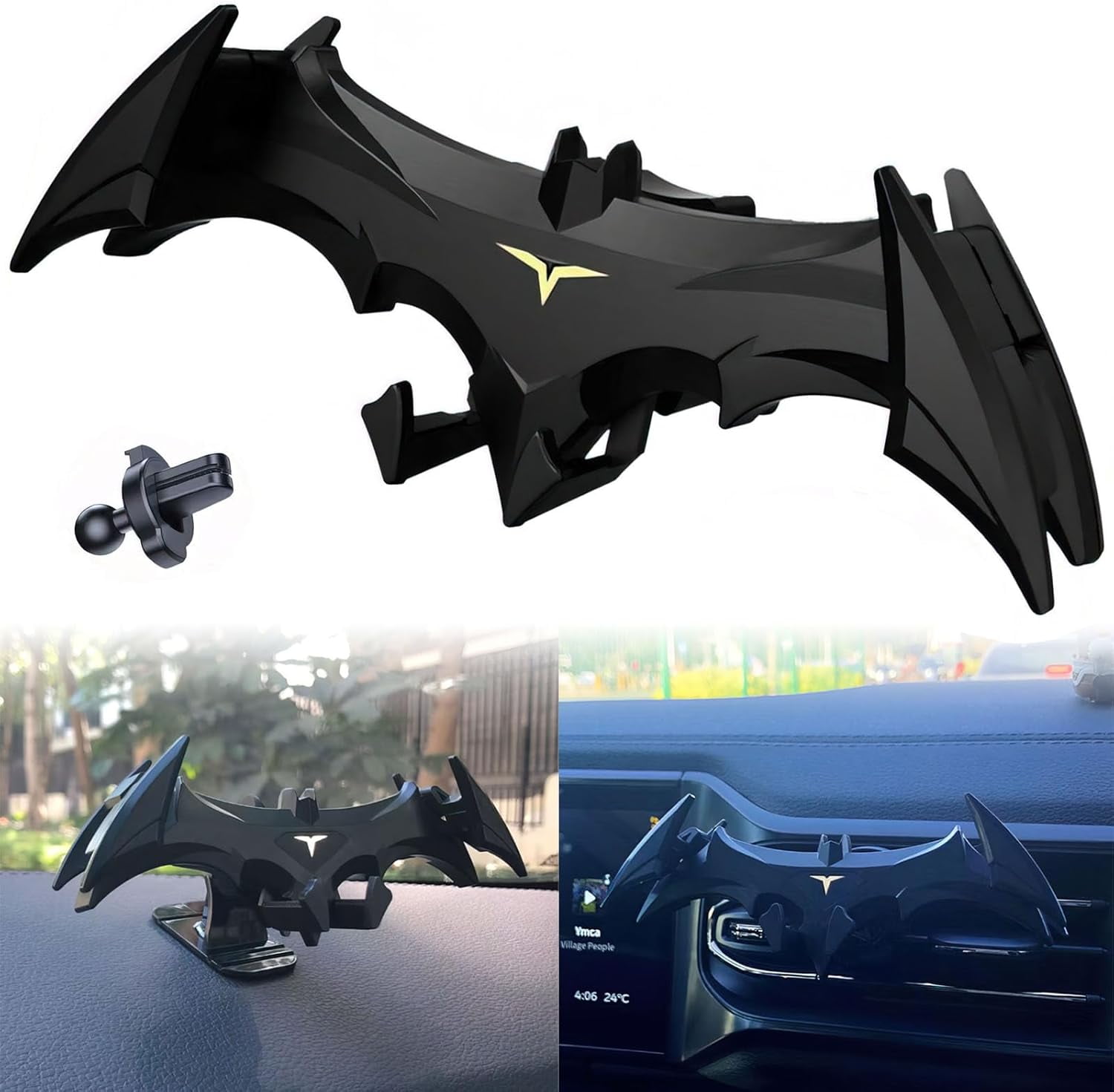 Bat Wings Car Phone Holder, Bat Phone Holder for Car, Bat Wings Car Accessories, Car Vent Dark Bat Phone Holder Mount.