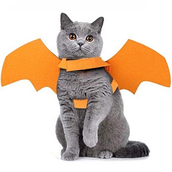 Bat Wings Pet Costume for Cats Small Dogs, Halloween Apparel Collar Accessory