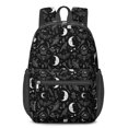 thumbnail image 1 of Bat and Moon Gothic Pattern 17" Waterproof Oxford School Backpacks for Teens, S-Shape Padded Straps, for School, Travel, Hiking, Camping, 1 of 5