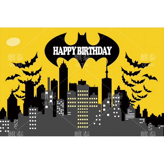 Bat-man Birthday Party Decoration, Photo Background 5 x 3 FT, Bat-man Party Backdrop Supplies