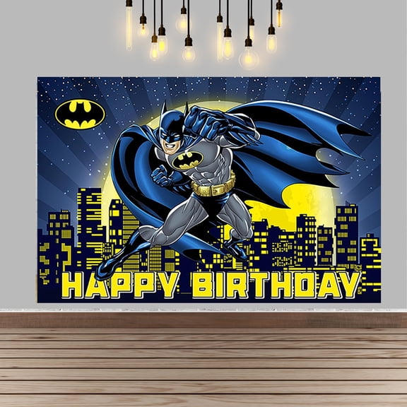 Bat-man Birthday Party Decoration, Photo Background 5 x 3 FT, Bat-man Party Backdrop Supplies