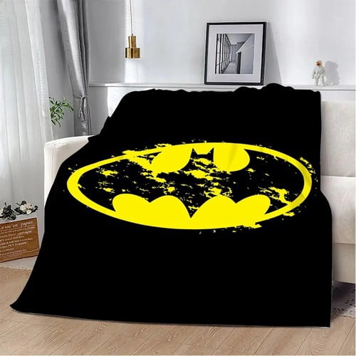 Bat-man Blanket Gifts - 60" x 50" Inches Cartoon Bat-man Flannel Throw Blanket for Boys Girls- Soft Furry Blankets Gift for Sofa