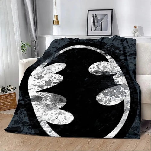 Bat-man Blanket Gifts - 60" x 50" Inches Cartoon Bat-man Flannel Throw Blanket for Boys Girls- Soft Furry Blankets Gift for Sofa