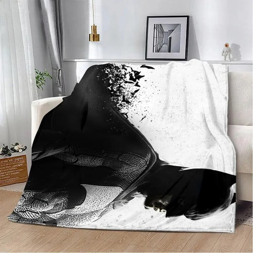 Bat-man Blanket Gifts - 60" x 50" Inches Cartoon Bat-man Flannel Throw Blanket for Boys Girls- Soft Furry Blankets Gift for Sofa