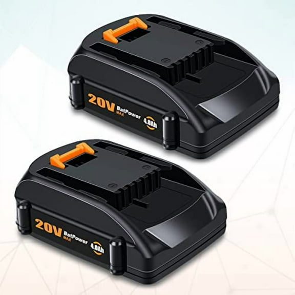 BatPower 2 Pack WA3575 20V 4.0Ah Compact Battery Replacement for Worx 20V Battery 2.0Ah 3.0Ah 1.5Ah WG630 WG322 WG543 WG163 WA3520 WA3525 WA3575 20V Lithium ion Battery