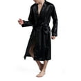 thumbnail image 1 of Bata De Baño Para Hombre Men'S Terry Cloth Women Robes Lightweight Summer Thin, Solid Color, Plus Size, Cardigan Robes For Men Black Bath Robes, 1 of 4