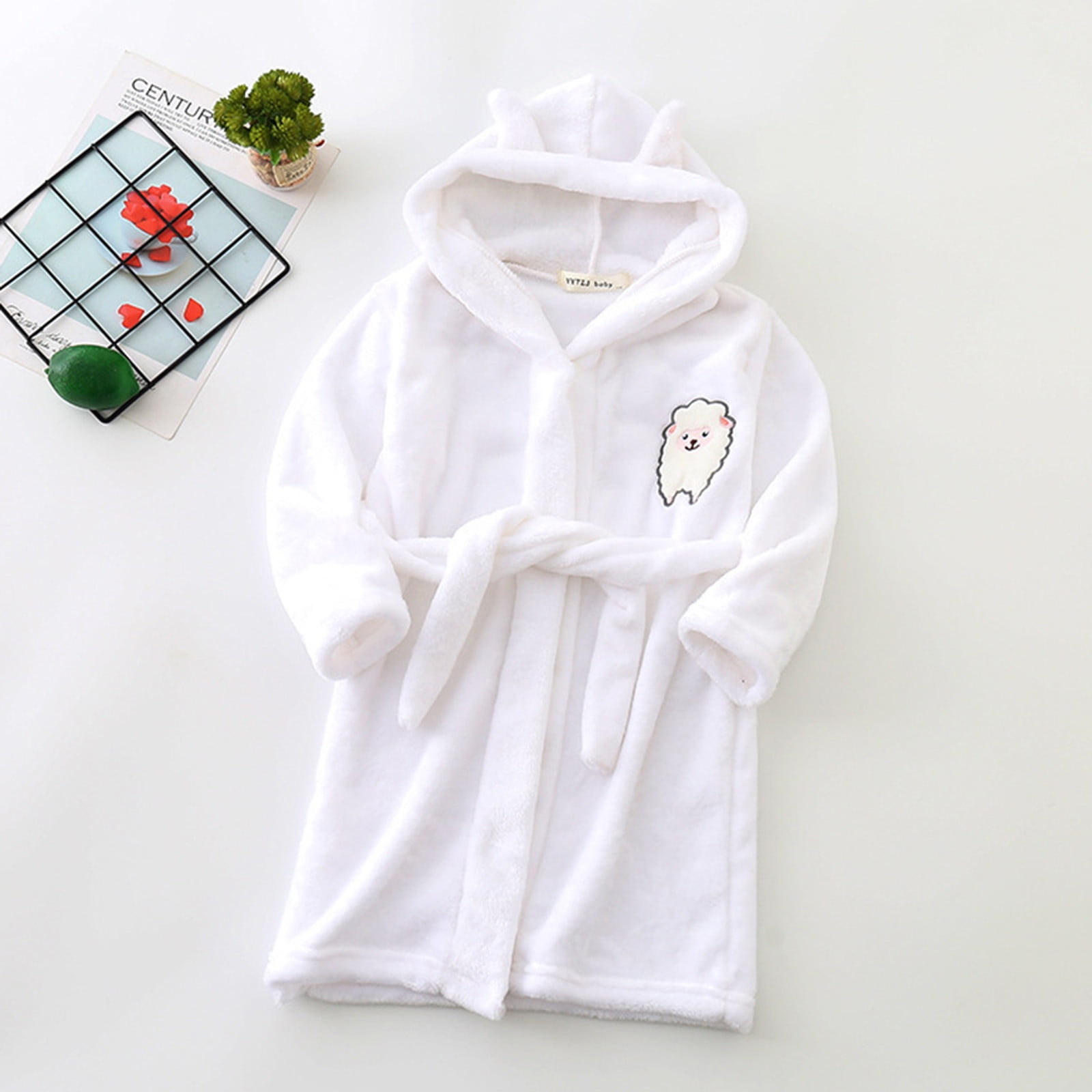 Bata De Bano Para Nina Boy Robe Bathrobe Kids Robes Sleeping Robe Home Decor Flannel Hooded Cartoon Warm Printed Terry Cloth Bathrobe White Robes Walmart