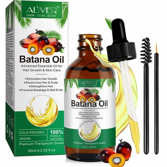 Batana Hair Oil Pure Cold Press by ALIVER, Rich in Fatty Acids Vitamin E, for Hair and Skin Care 60ml/2.0floz