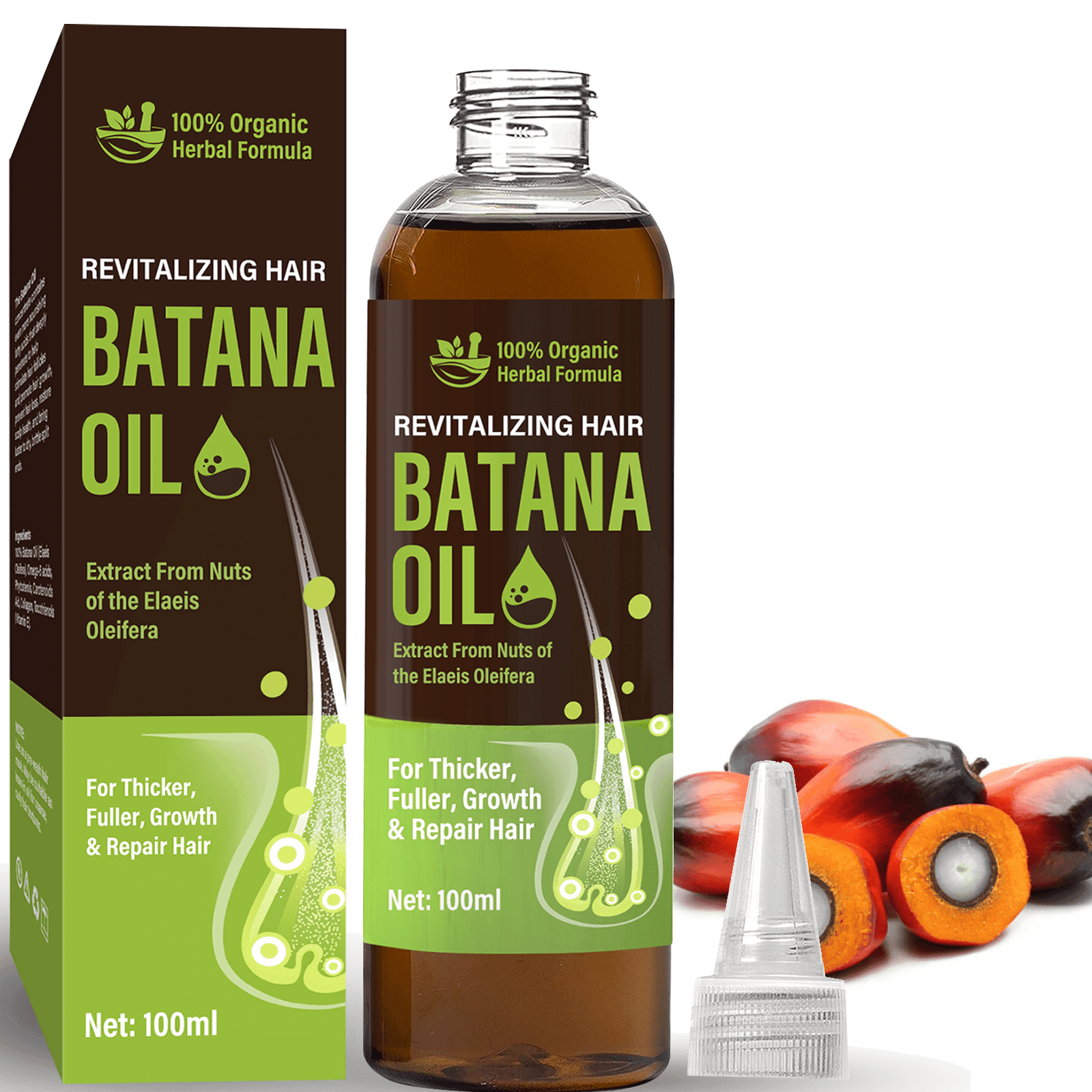 Batana Oil for Hair Growth,100% Pure Batana Oil from Honduras - Effectively Eliminate Hair Split Ends &amp; Increase Shine, Promote Hair Wellness for