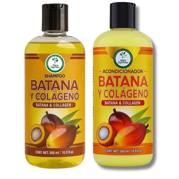 Batana Oil Shampoo with Collagen, Rosemary & Aloe Vera & Conditioner Combo 16.9 fl oz Each Nourishing & Moisturizing Combo Salt-Free, Paraben-Free For Dry & Thinning Hair Men & Women