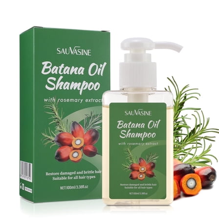 Batana Oil Shampoo with Rosemary Extract for Nourishing Cleansing Scalp, Soothing Shampoo Restores Damaged Hair 3.38 fl.oz 2Pcs