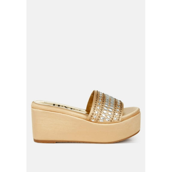 Batanga Diamante Rhinestone Detail Stylish Flatforms