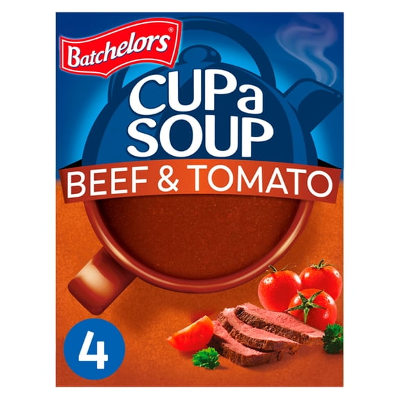 Batchelors Cup A Soup Beef & Tomato 4 Pack 88G, Imported from Britain