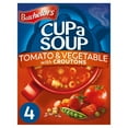 thumbnail image 1 of Batchelors Cup a Soup with Croutons Tomato and Vegetable 4 Sachets 104 g (Pack of 9), 1 of 5