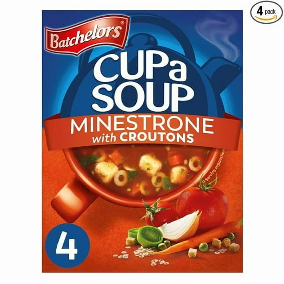 Batchelors Minestrone with Croutons Cup a Soup, Pack of 4