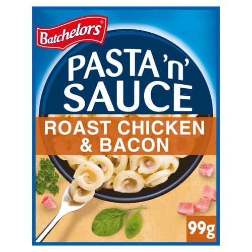 Batchelors Pasta n Sauce Roast Chicken & Bacon 99g, British Import (Pack of 2)