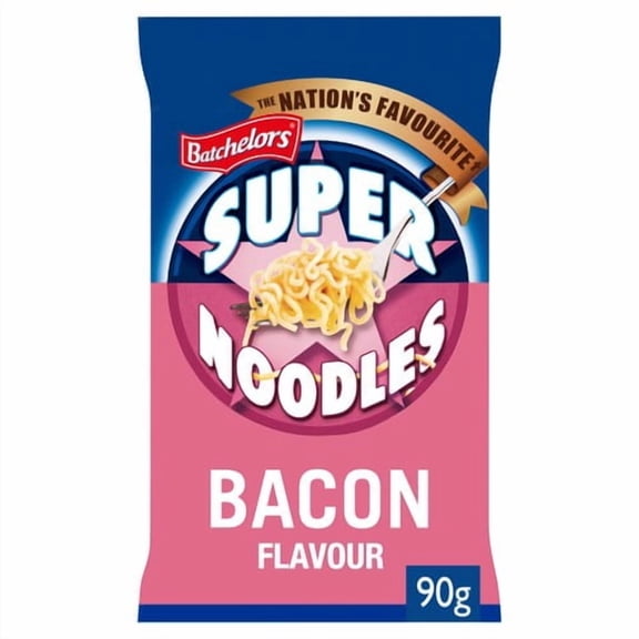Batchelors Super Noodles Bacon Flavour Instant Noodles 90g, British Import (Pack of 3)