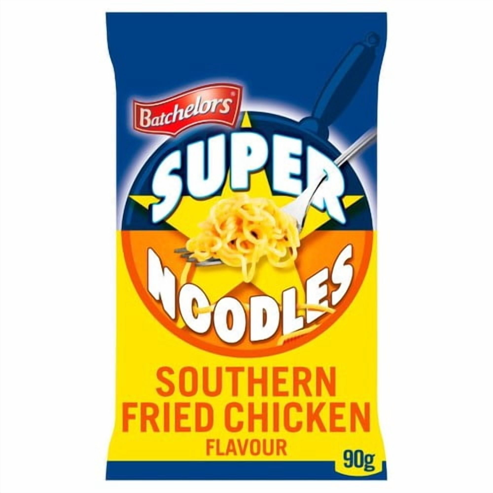 Batchelors Super Noodles Southern Fried Chicken Flavour Instant Noodles 90g, British Import (Pack of 3)