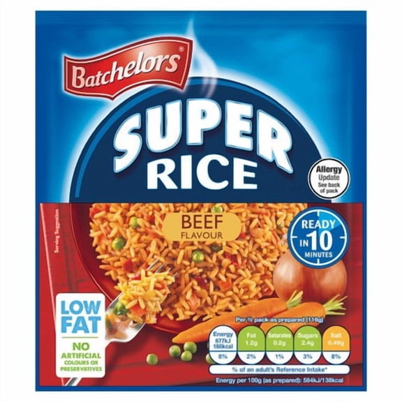 Batchelors Super Rice Beef Flavour Packet Rice 90g, British Import (Pack of 3)