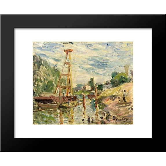 Bateau de Charge sur le Loing 20x24 Framed Art Print by Alfred Sisley
