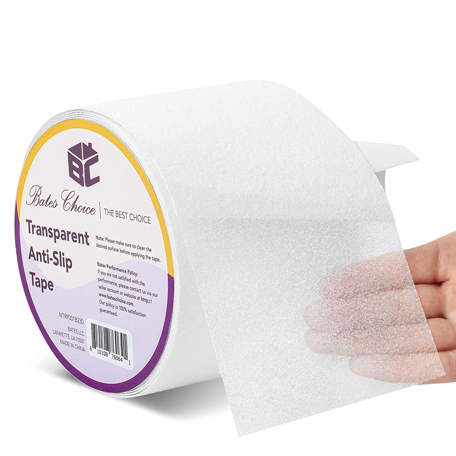 Bates- Anti Slip Tape Transparent, 4 Inch, 30 Feet, Grip Tape, Non Slip Stair Treads, Stair Grips Non Slip