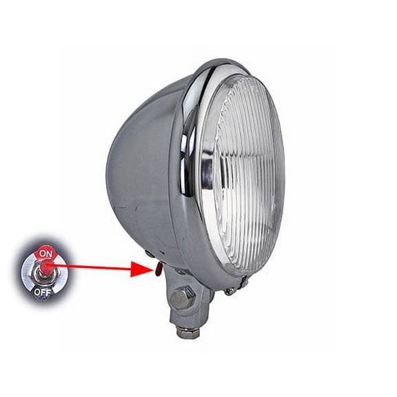 Bates Bike Head Light Led 5 3/4" Chrome. bike part for Cruiser, beach cruiser, Lowrider, Trike, bicycle Parts