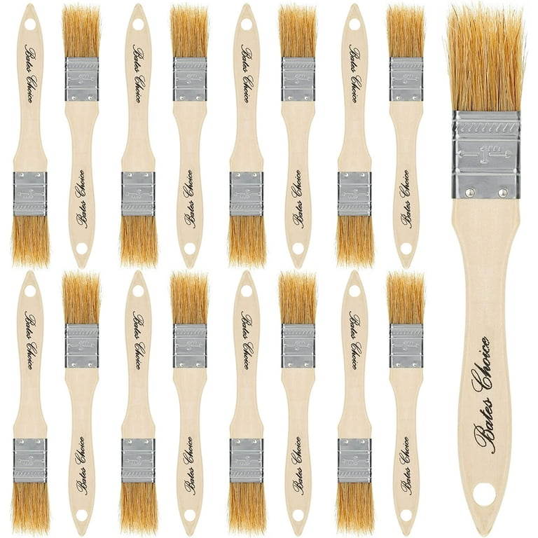 Bates- Chip Paint Brushes, 1-Inch, 16 Pack, Natural Bristle Painting  Brushes, 1 Inch Paint Brush