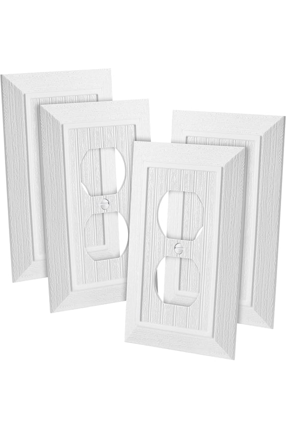 - Classic Beadboard Single Duplex Wall Plate, 4 Pack, White Outlet Covers, Outlet Wall Plate, Outlet Covers