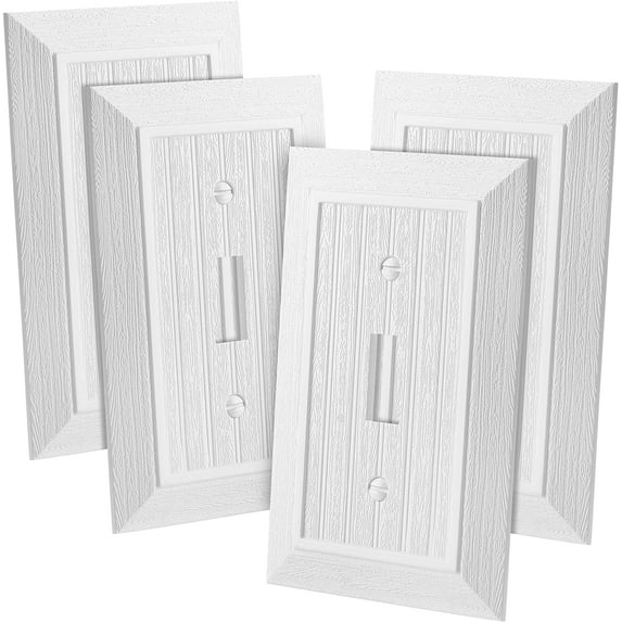Bates- Classic Beadboard Single Switch Plate, 4 Pack, Light Switch Cover, Wall Switch Plate Cover, Light Switch Cover Plate, Switch Covers Wall Plate, Switch Plates, Wall Plates for Light Switches.