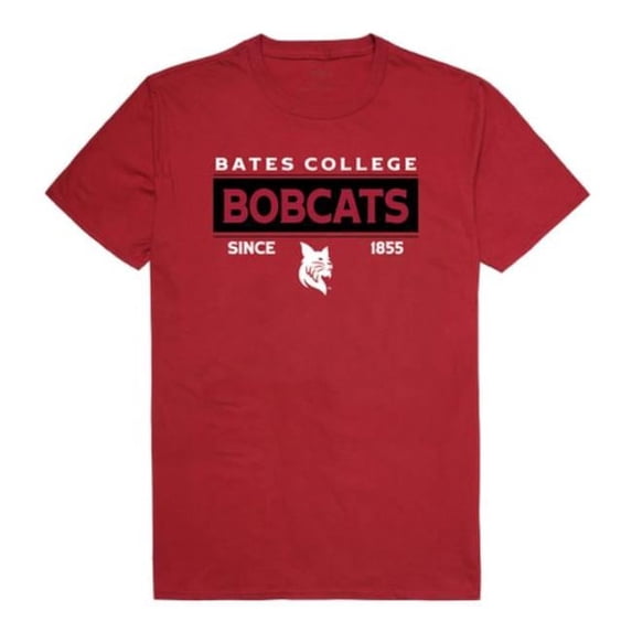 Bates College Bobcats College Established T-Shirt, Cardinal - Small