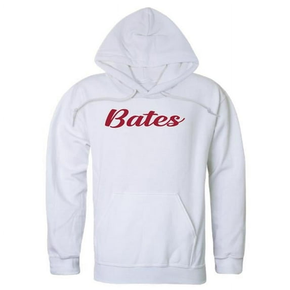 Bates College Bobcats Script Hoodie, White - Extra Large