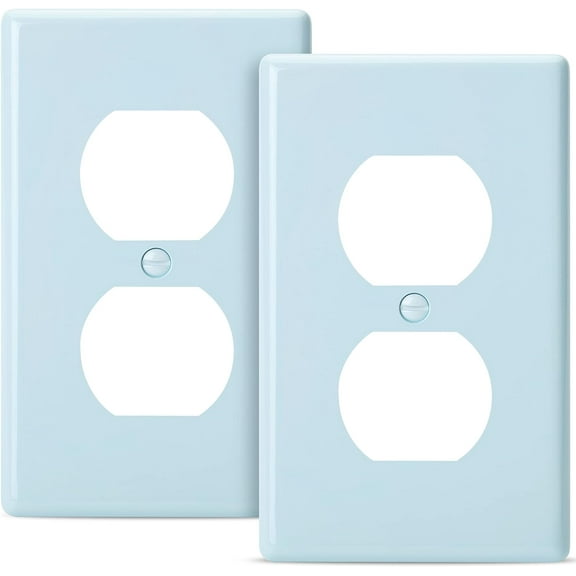 Bates- Duplex Receptacle Wall Plates, 2 Pack, Blue Electrical Outlet Cover Plates