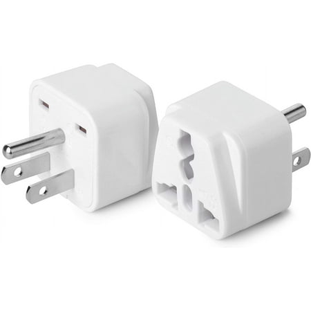 Bates- European Plug Adapter, 2 pc, Travel Adapter, US to Europe Plug Adapter