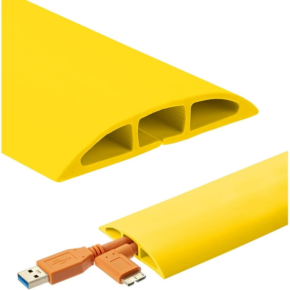 Bates- Floor Cord Cover, 6 ft Cable Cover, Yellow Extension Cord Cover Floor