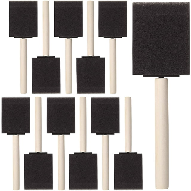Bates Foam Paint Brushes, 16pcs, 2 Inch, Sponge Brushes, Sponge Paint