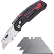 Bates- Folding Utility Knife with 3 Extra Blades, Box Cutter, Razor Blades Utility Knife, Box Cutter Knife, Folding Box Cutter