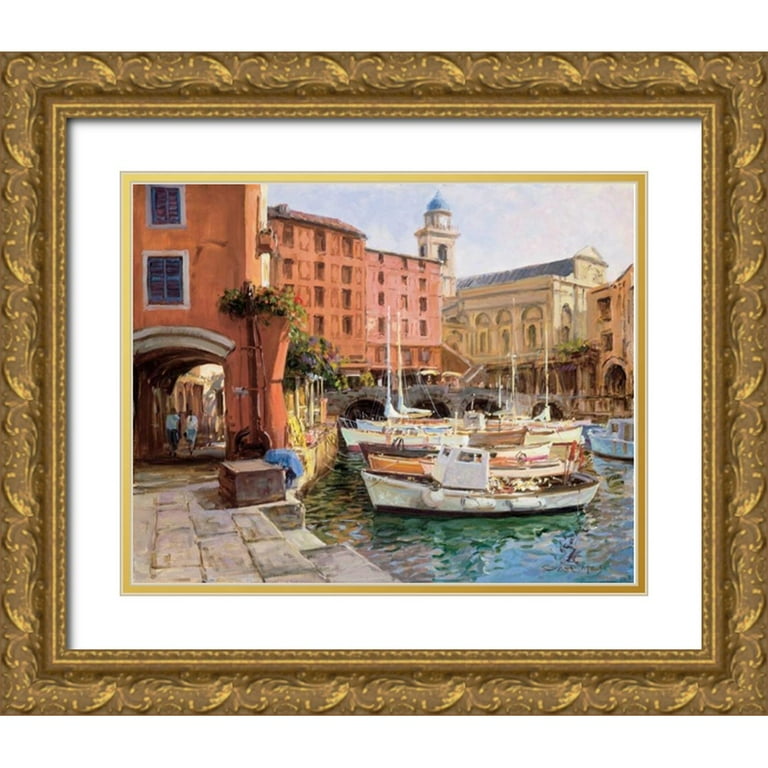 初売り旅行 Wood Ornate Gold 32x26 George Bates, Framed Double with 絵画