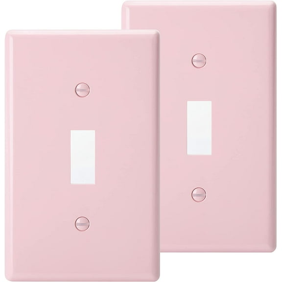 Bates- Light Switch Plates, 2 Pack, Pink Light Switch Cover Plate, Light Covers for Light Switch