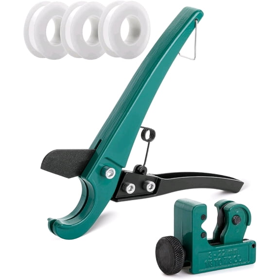 Bates- PEX Pipe Cutter, Cuts up to 1-1/4", Tube Cutter 1/8"-7/8", PTFE Seal Tapes, PEX Tools, Rubber Hose Cutter Tool, PEX Cutter Tool, PEX Cutters, Plastic Pipe Cutter, Pipe Cutters Plumbing