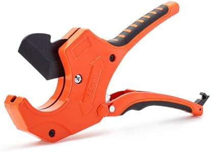 Kerry Ratcheting Pipe Cutter - Cuts Up To 2-1/2 Inch PVC, PEX, PE, Plastic Pipes, Stainless Steel Blades, 2-Pack
